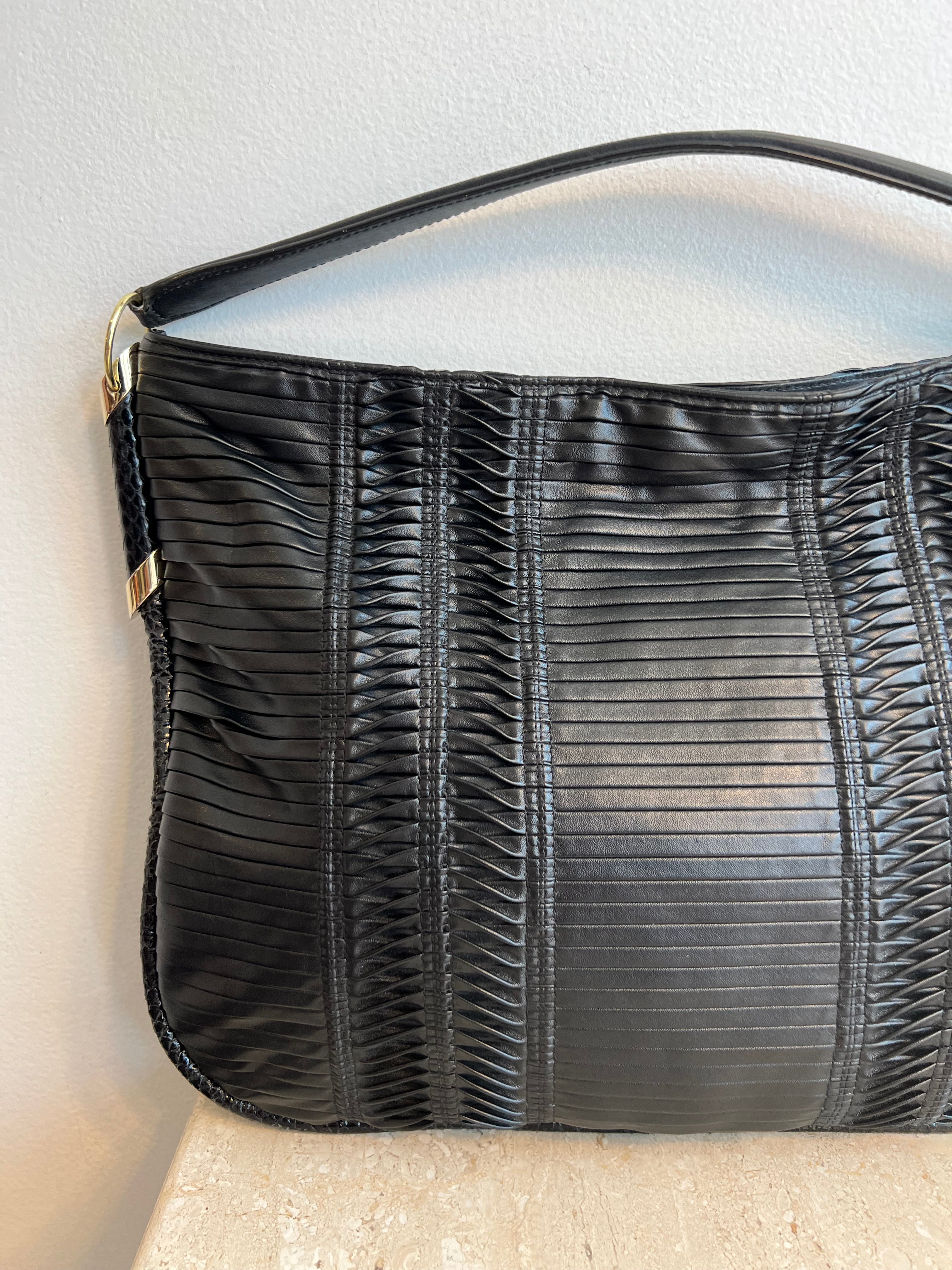 Pre-Owned JIMMY CHOO Pleated Leather Zoe Hobo