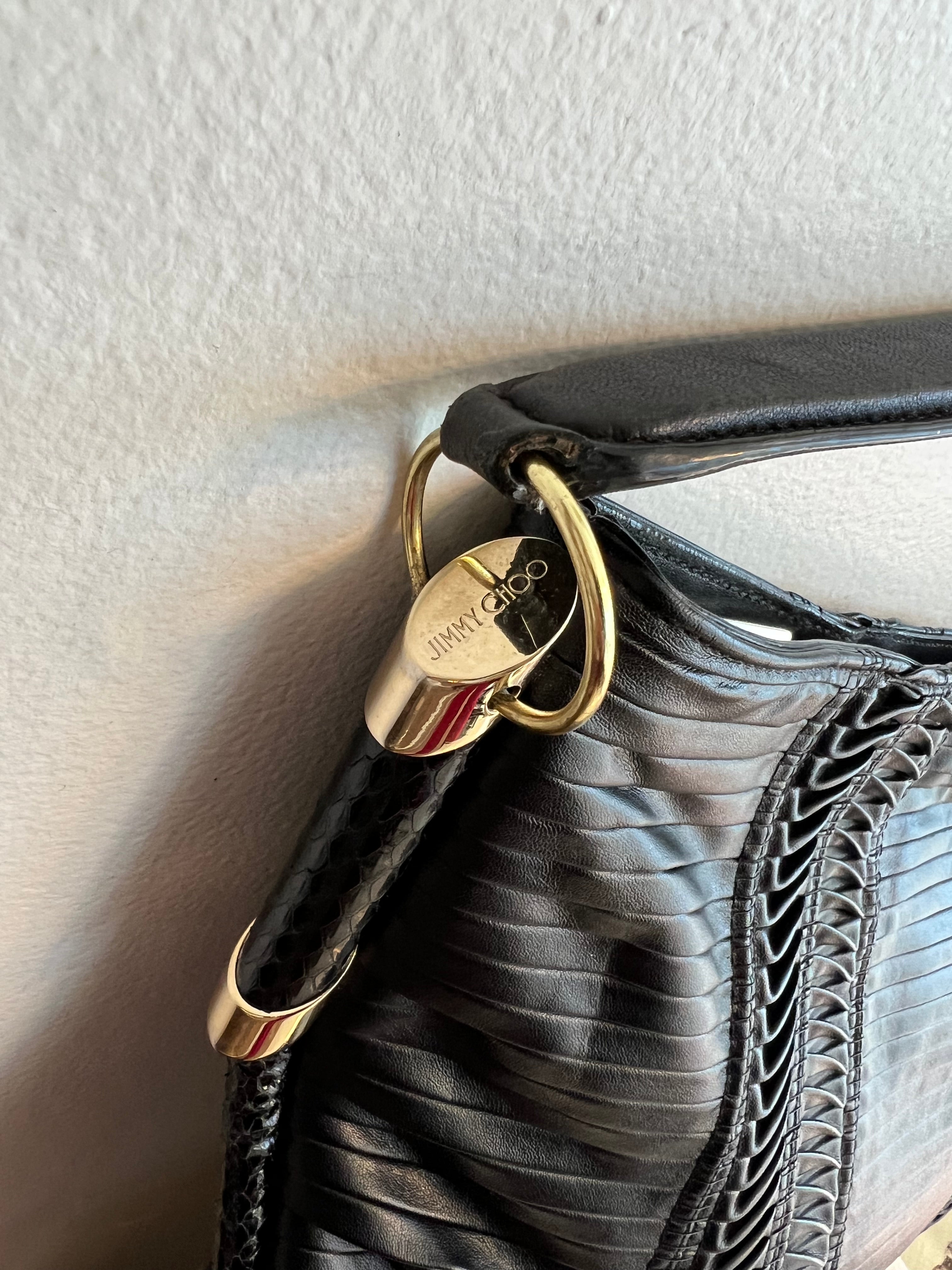Pre-Owned JIMMY CHOO Pleated Leather Zoe Hobo