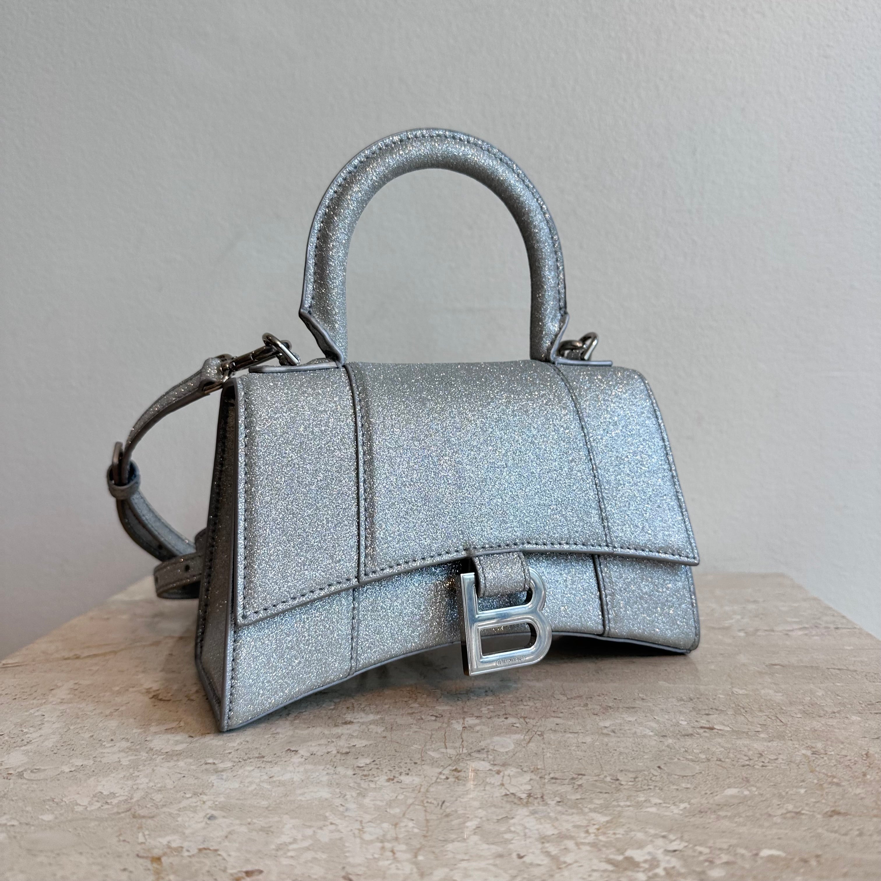 Pre-Owned BALENCIAGA Sparkling Hourglass Top Handle Bag XS