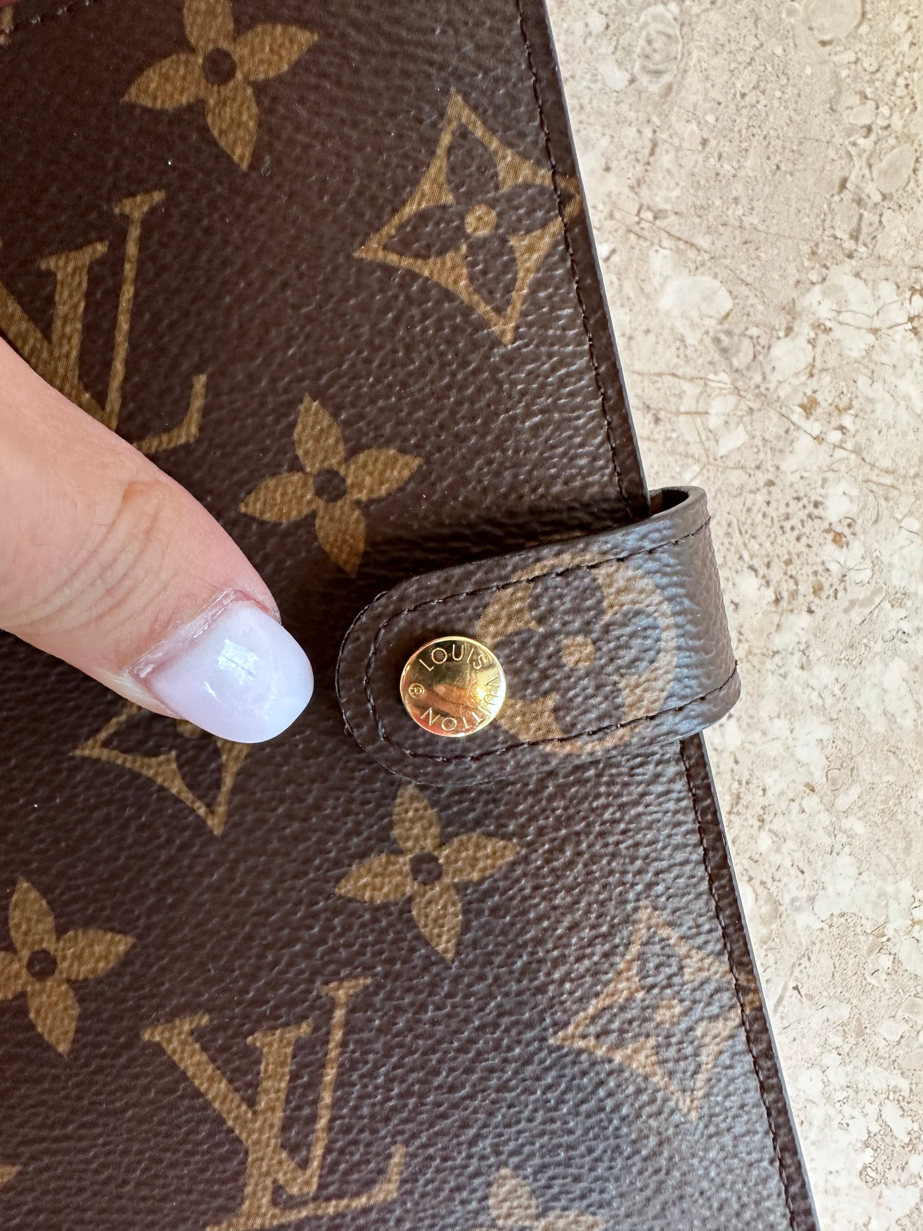 Louis Vuitton Olive Grey Mini Lin Monogram Small Ring Agenda PM Diary Cover  For Sale at 1stDibs