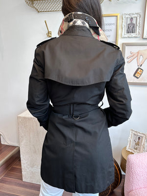 Pre-Owned BURBERRY Short Black Trench Coat