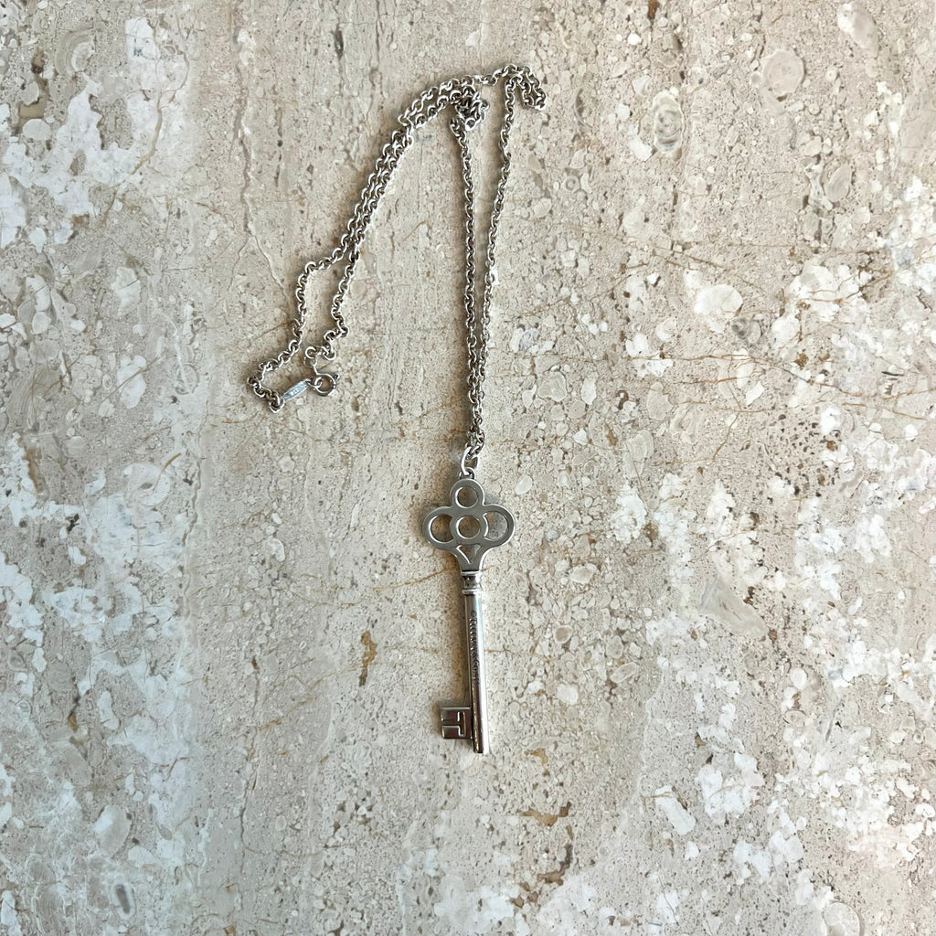 Pre-Owned TIFFANY & CO. SS Large Crown Key Pendant Necklace