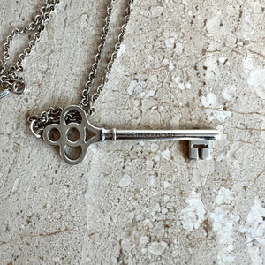 Pre-Owned TIFFANY & CO. SS Large Crown Key Pendant Necklace