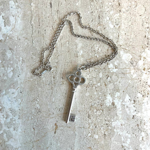 Pre-Owned TIFFANY & CO. SS Large Crown Key Pendant Necklace