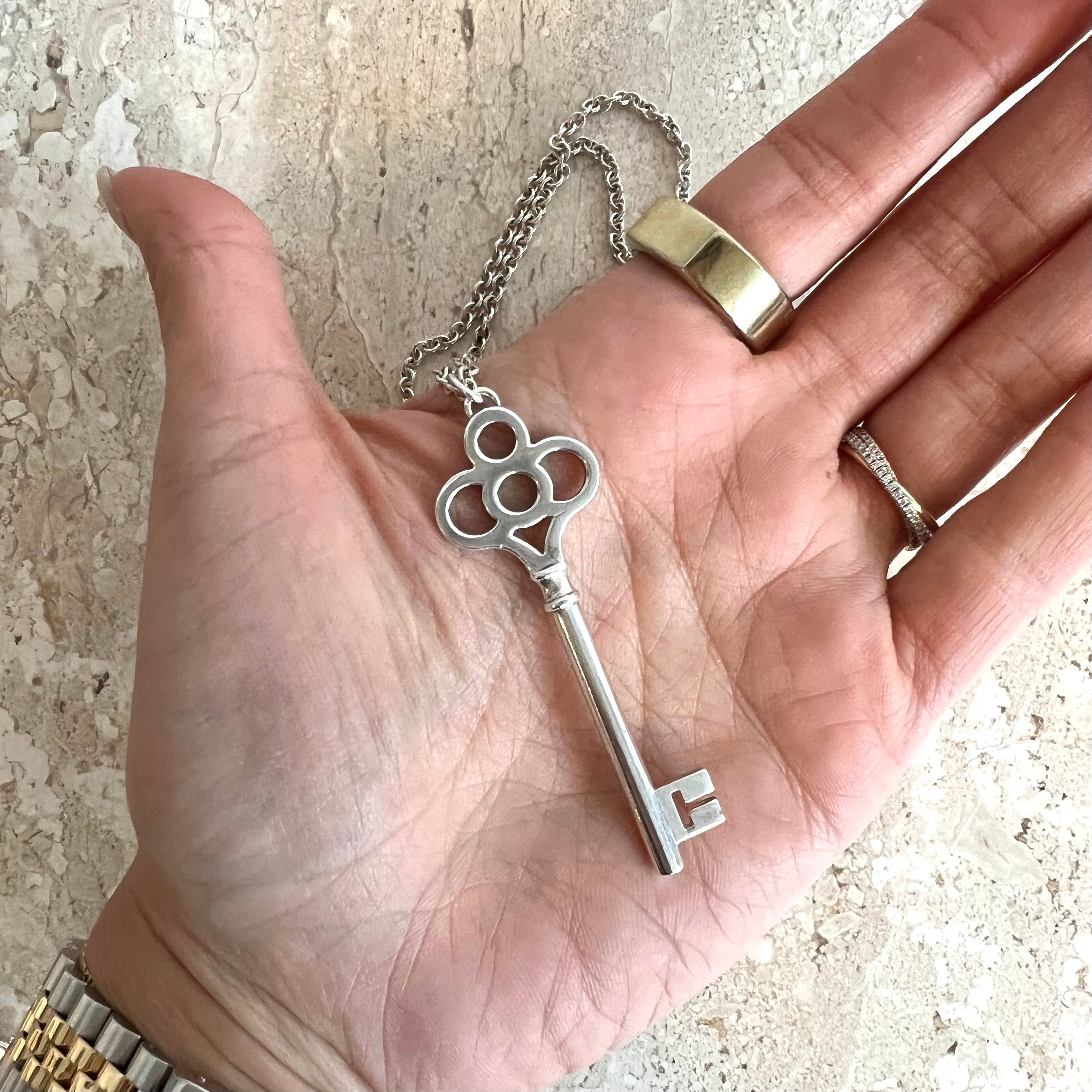 Pre-Owned TIFFANY & CO. SS Large Crown Key Pendant Necklace