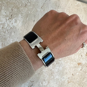 Pre-Owned HERMES Black SHW Clic Clac H Bracelet