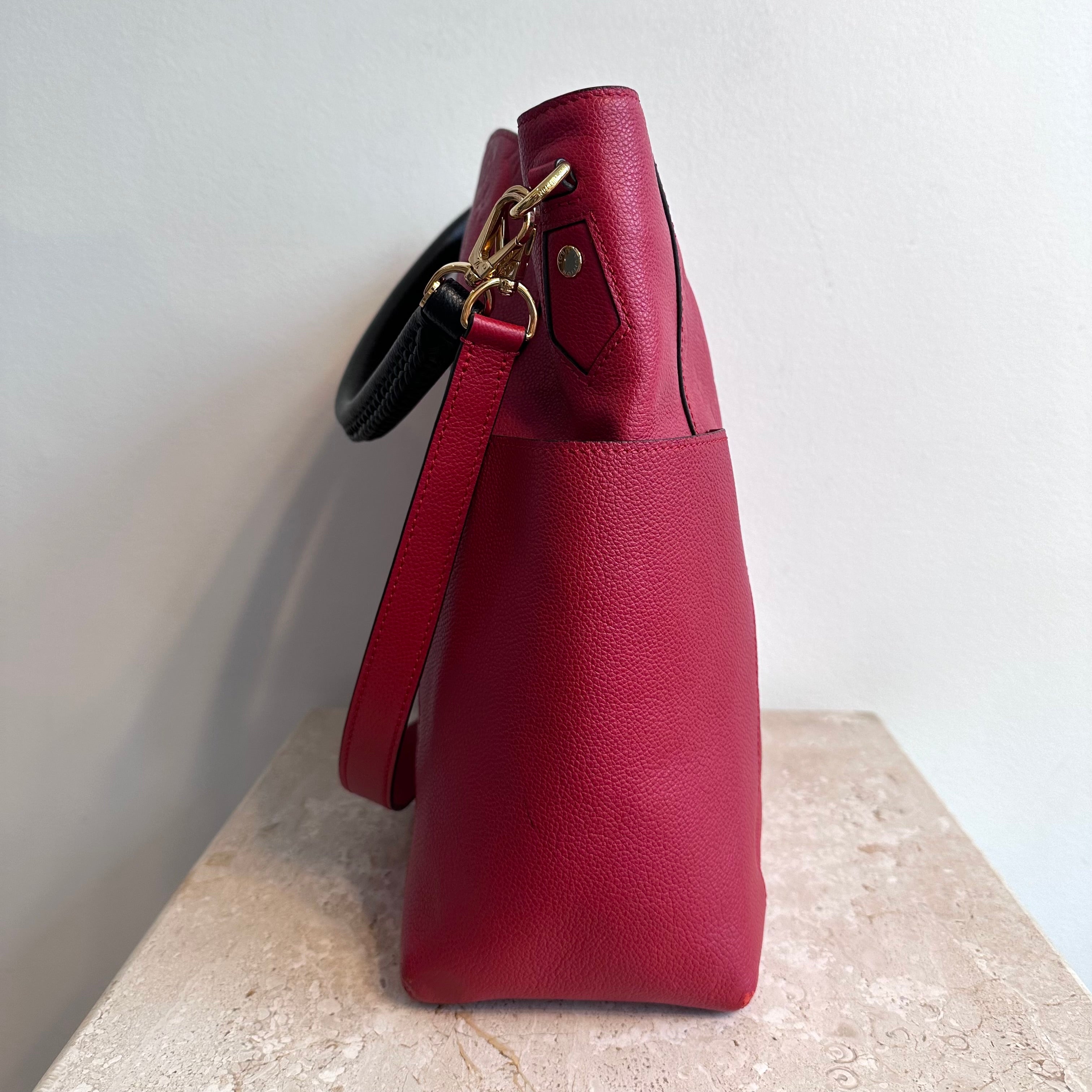 Pre-Owned LOUIS VUITTON Red Empreinte Bagatelle Hobo Bag