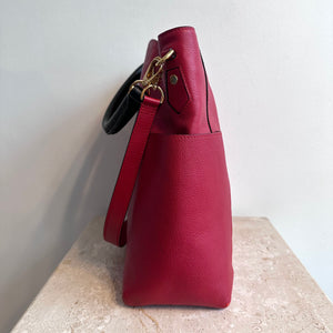 Pre-Owned LOUIS VUITTON Red Empreinte Bagatelle Hobo Bag