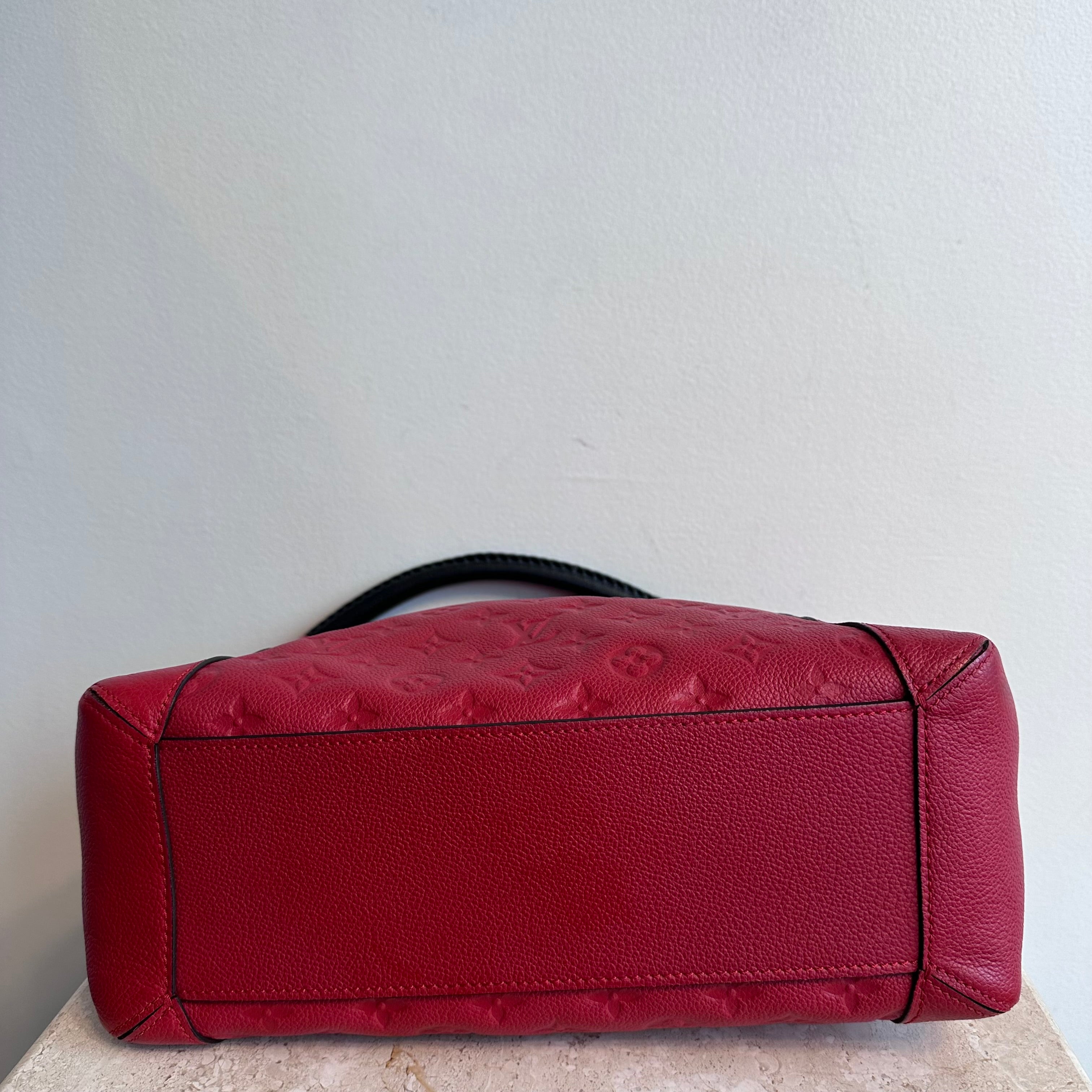 Pre-Owned LOUIS VUITTON Red Empreinte Bagatelle Hobo Bag