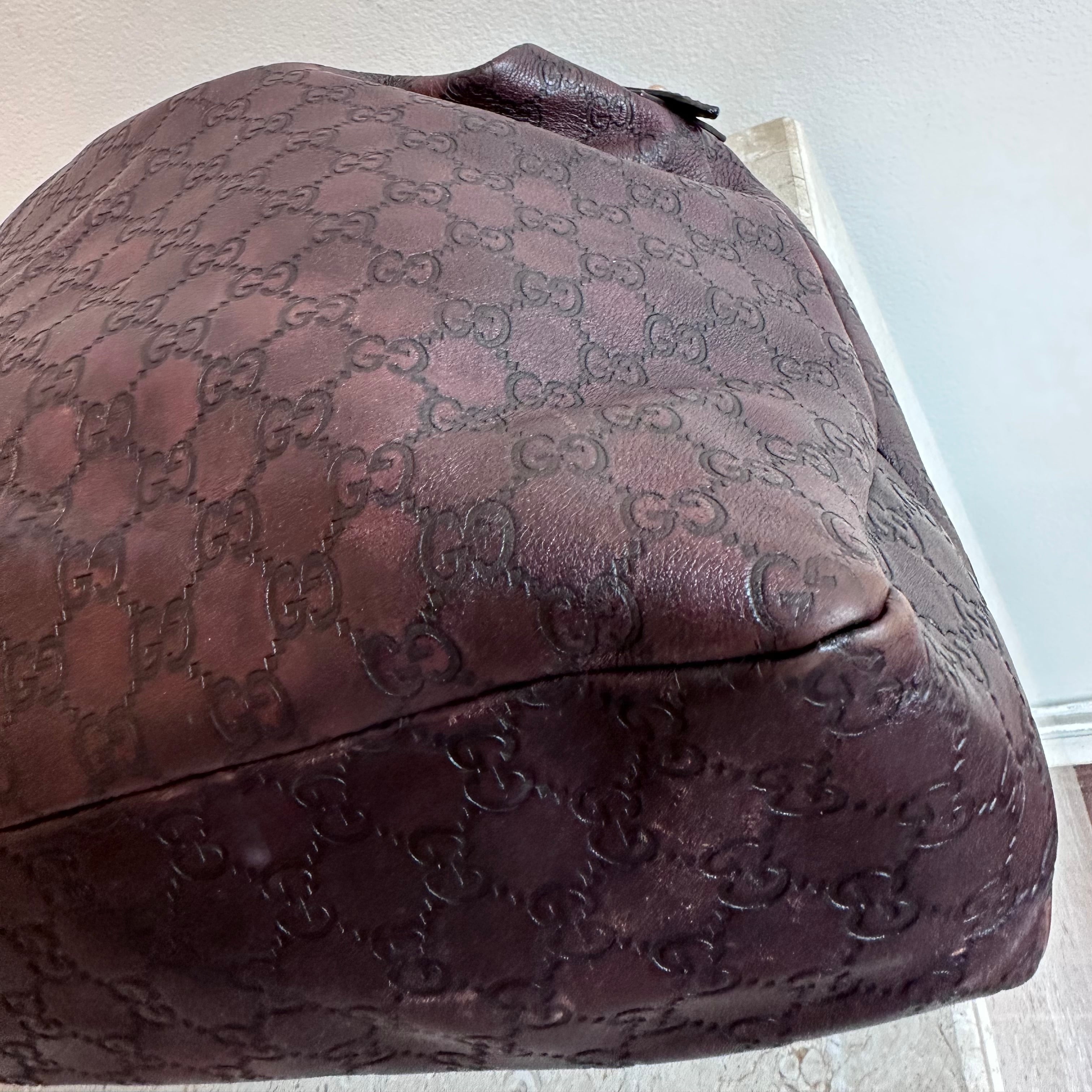 Pre-Owned GUCCI Large Brown Guccissima Horsebit Hobo