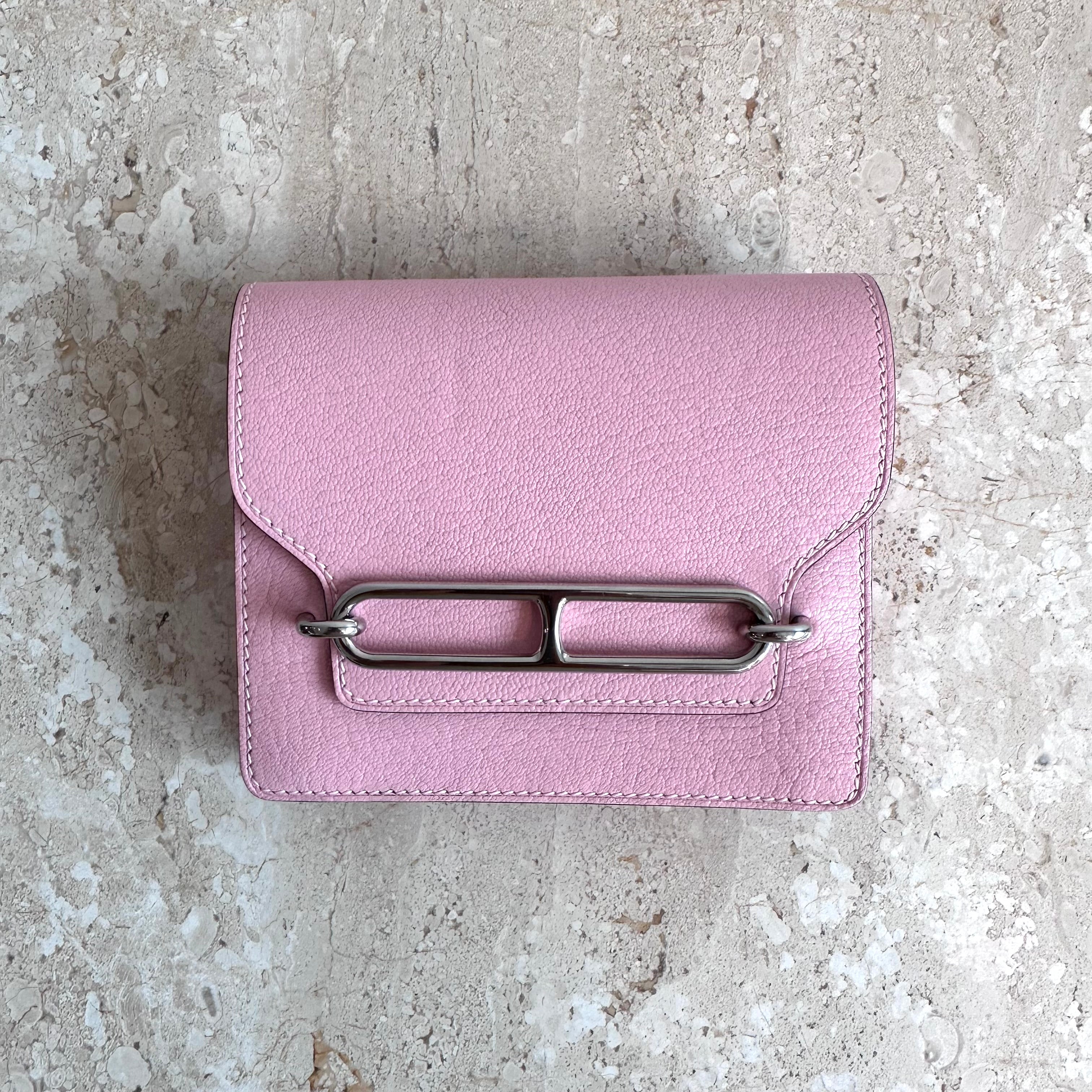 Pre-Owned HERMES Pink Roulis Slim Wallet