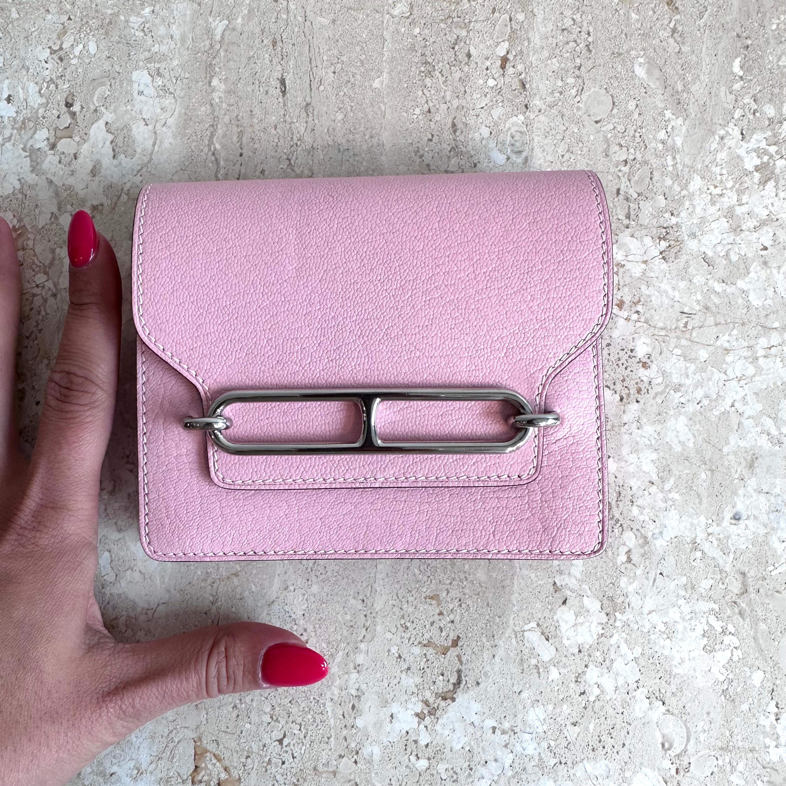 Pre-Owned HERMES Pink Roulis Slim Wallet