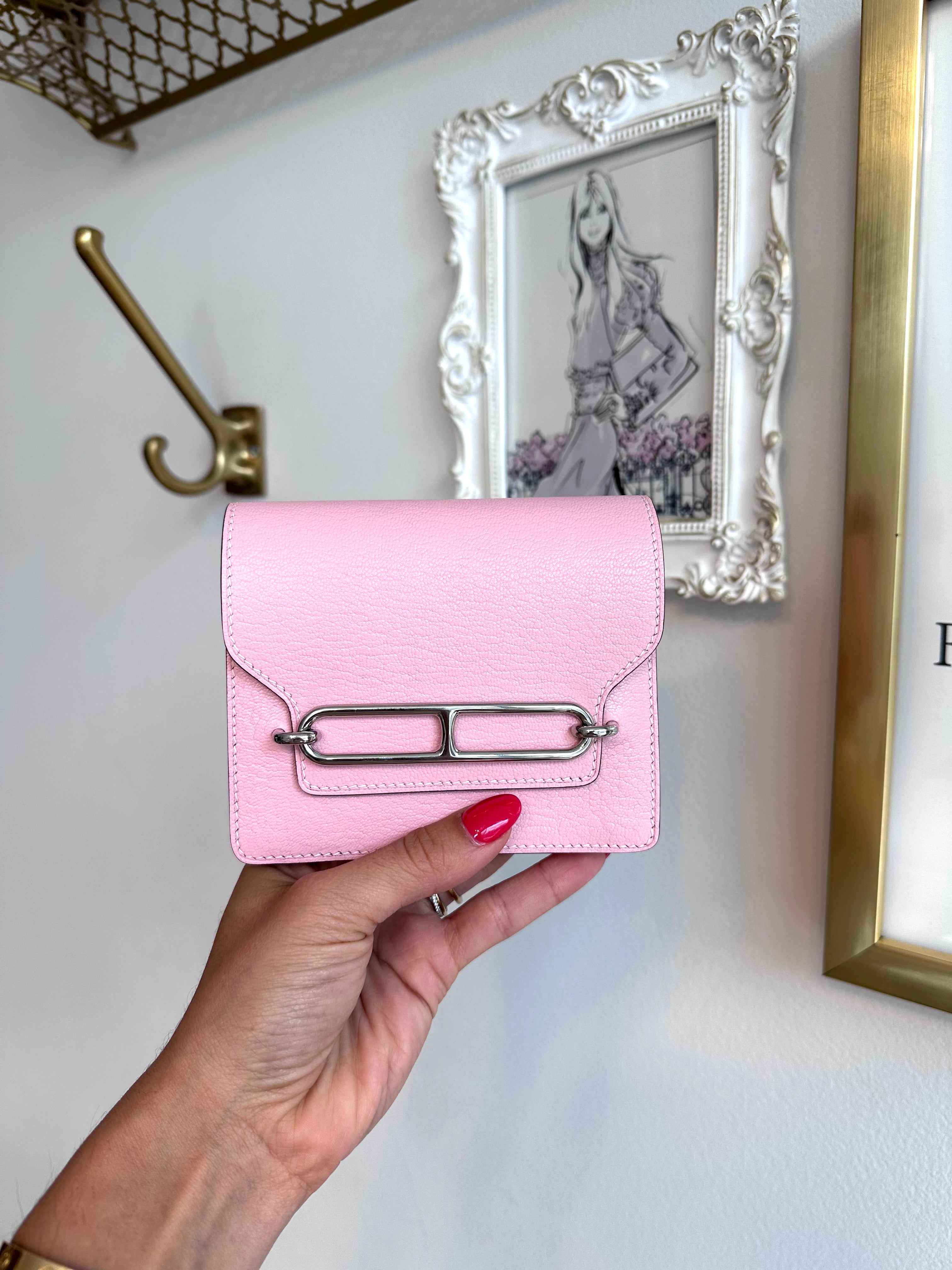 Pre-Owned HERMES Pink Roulis Slim Wallet