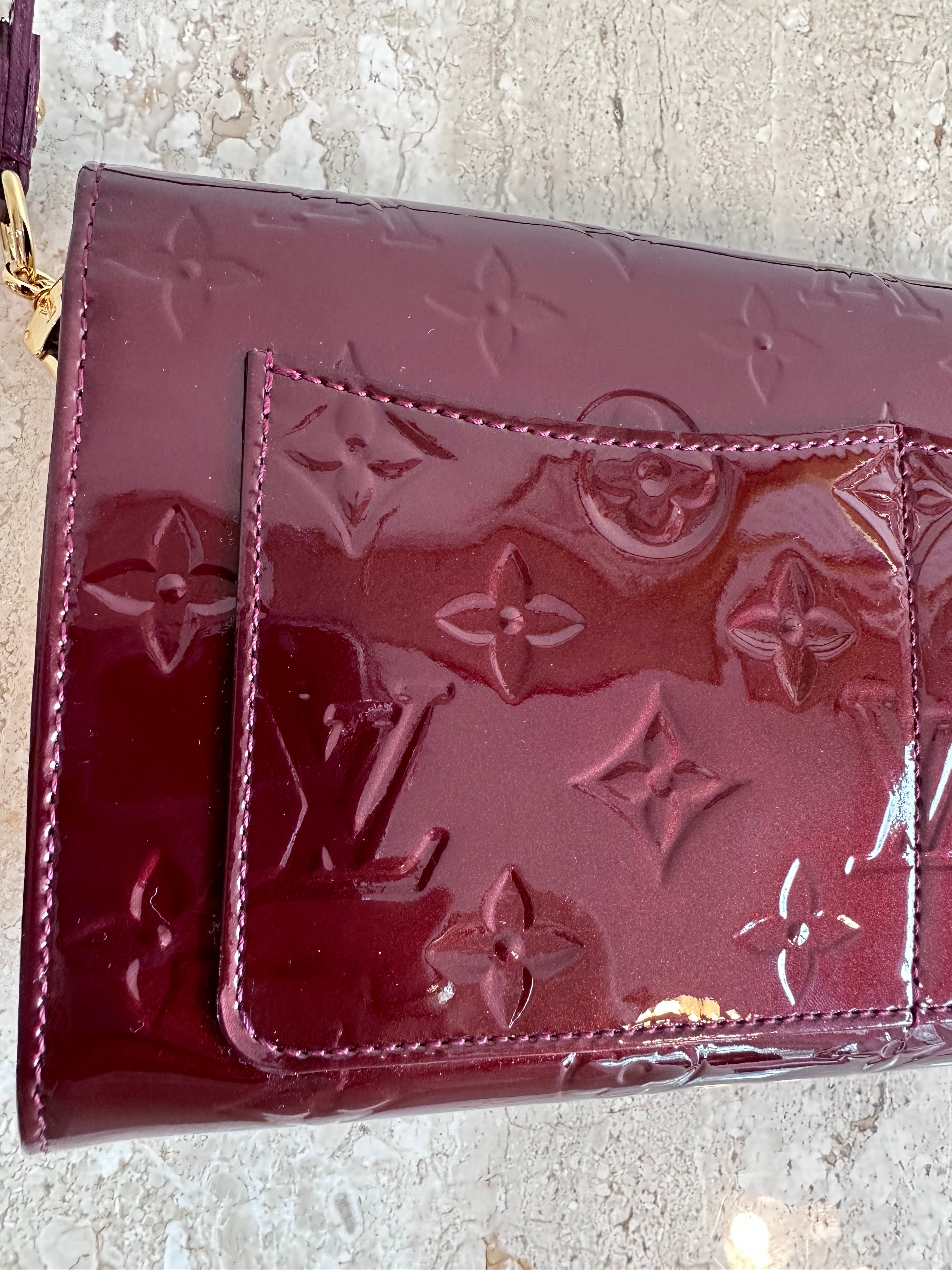 LOUIS VUITTON Romaine Monogram Vernis Amarante bag Dark red Patent leather  ref.362718 - Joli Closet