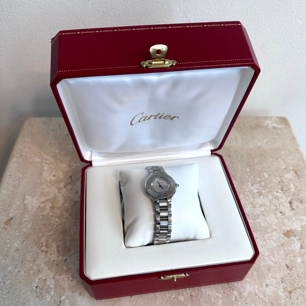 Pre-Owned CARTIER Must De Cartier 21 Ladies Steel Watch we