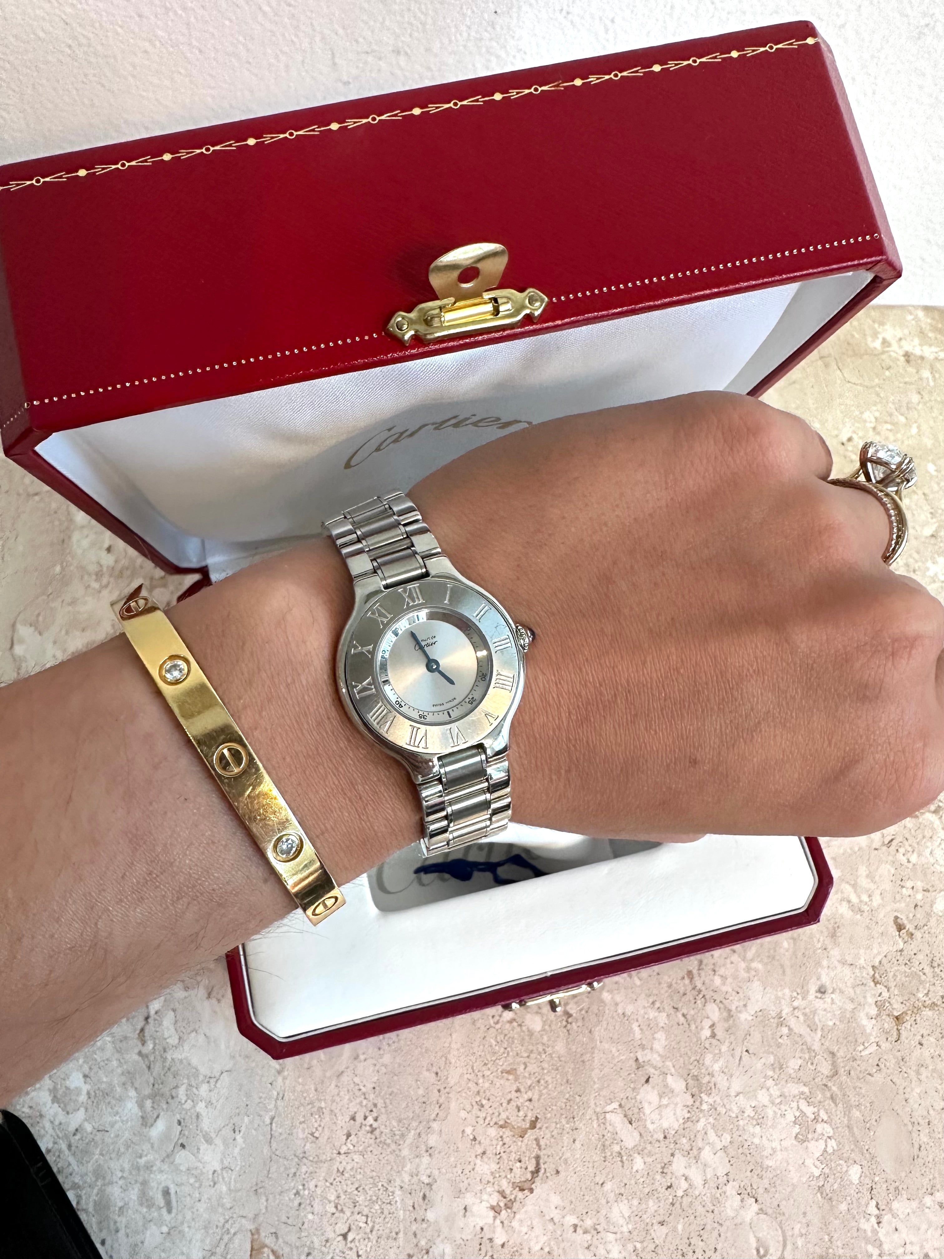 Pre-Owned CARTIER Must De Cartier 21 Ladies Steel Watch