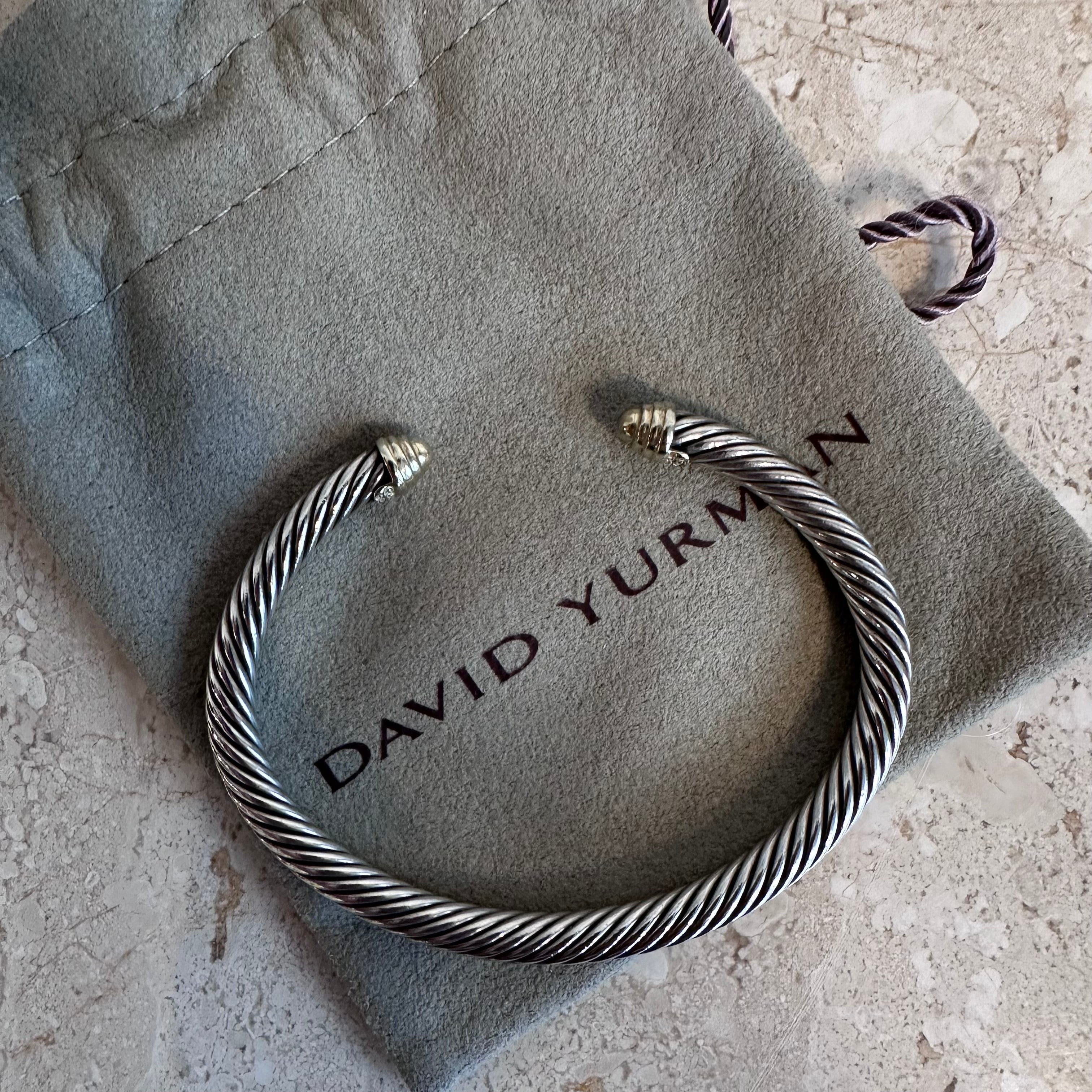 Pre-Owned DAVID YURMAN Cable Classics Bracelet with 14K Gold Domes