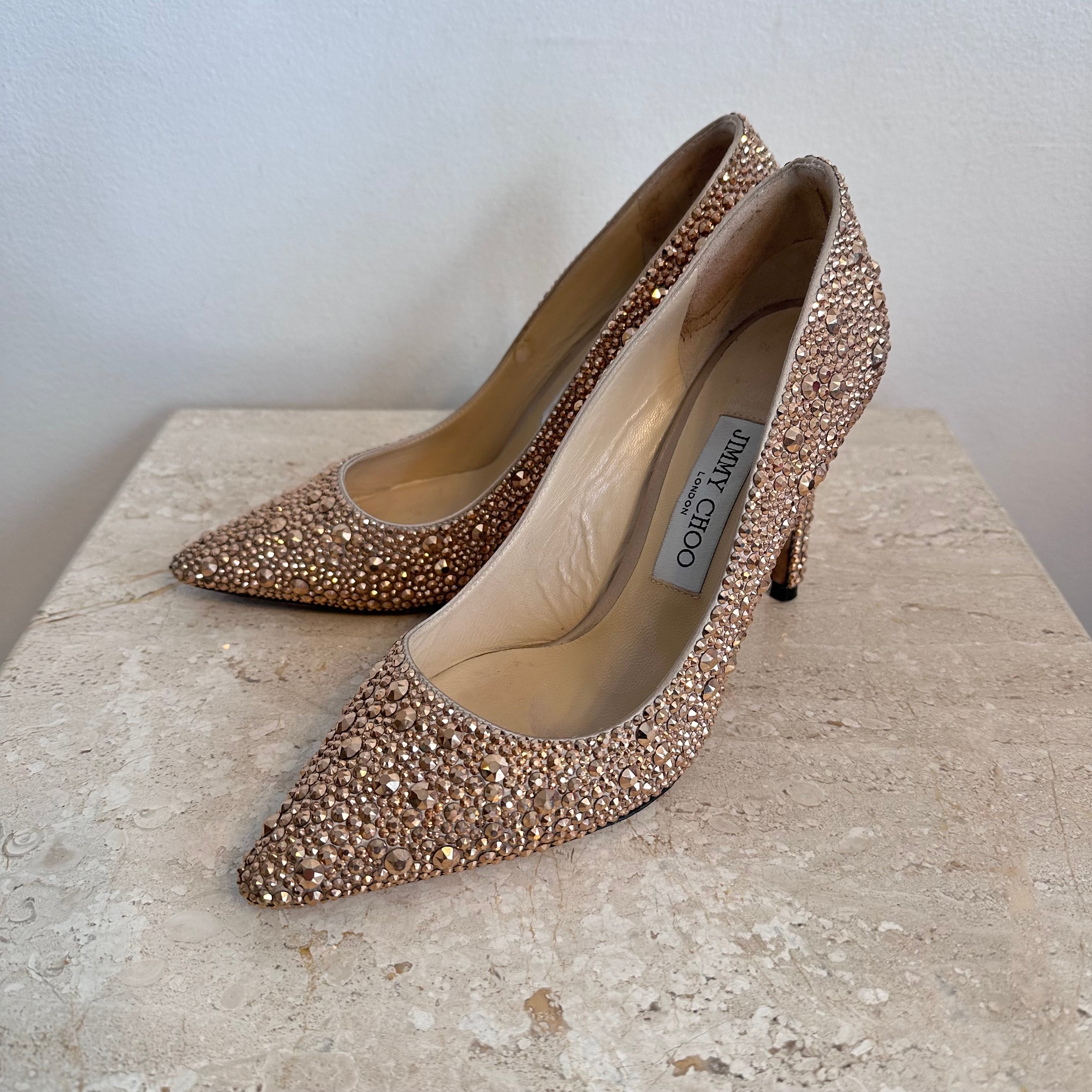 Jimmy Choo Glitter Pumps Rose Gold Pre-Owned JIMMY CHOO Gold