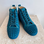 Pre-Owned CHRISTIAN LOUBOUTIN Louis Pik Pik Suede Turquoise Sneakers Size 40