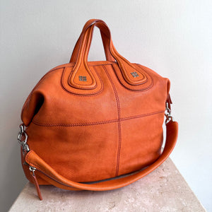 Pre-Owned GIVENCHY Medium Orange Goatskin Nightingale Bag
