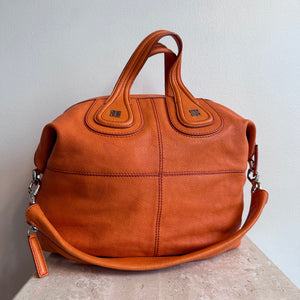 Pre-Owned GIVENCHY Medium Orange Goatskin Nightingale Bag