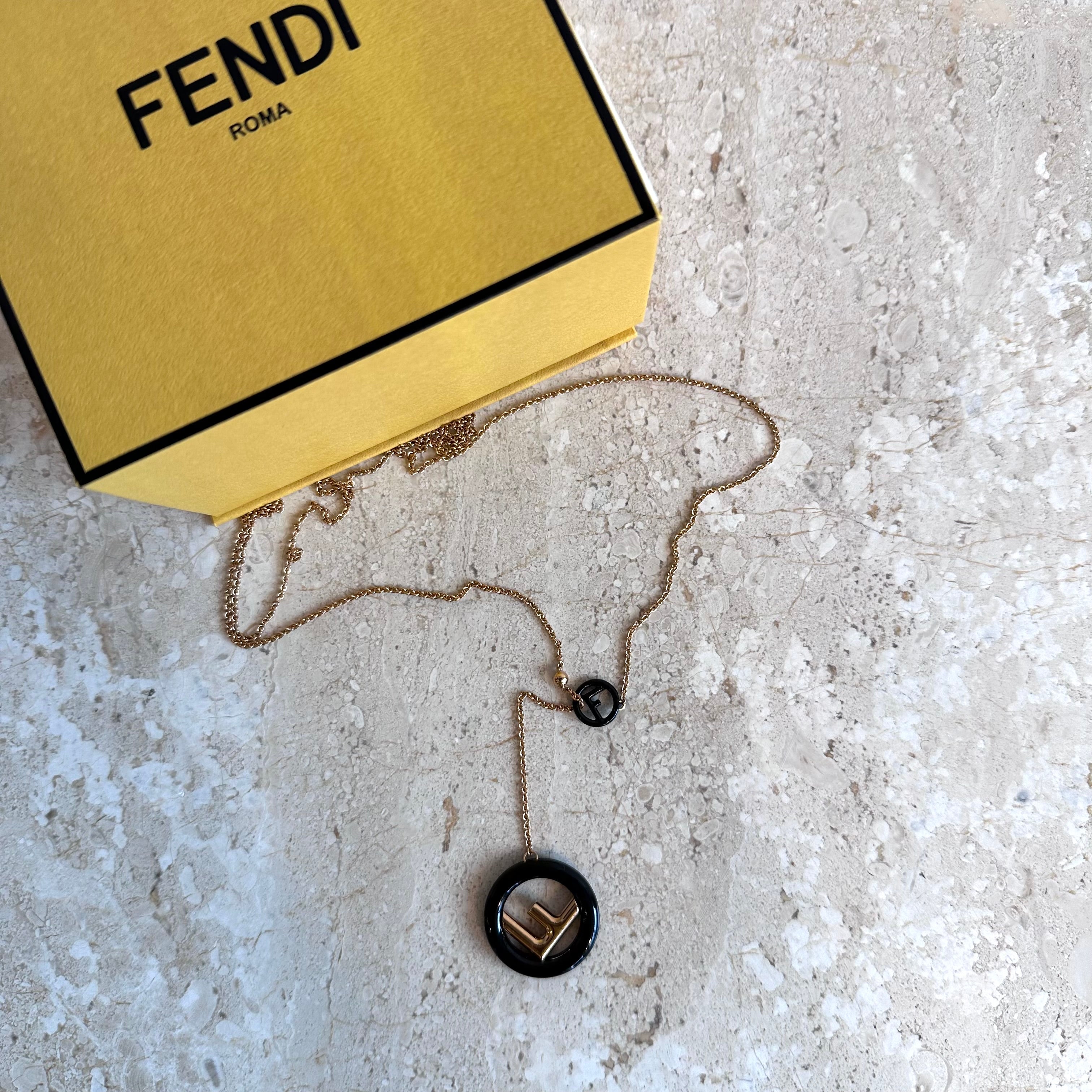 Pre-Owned FENDI F Pendant Necklace