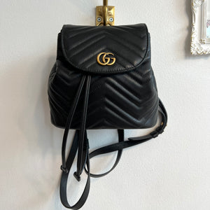 Pre-Owned GUCCI Black Marmont Mini Apollo Backpack