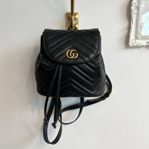 Pre-Owned GUCCI Black Marmont Mini Apollo Backpack