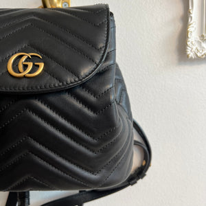 Pre-Owned GUCCI Black Marmont Mini Apollo Backpack
