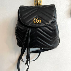 Pre-Owned GUCCI Black Marmont Mini Apollo Backpack