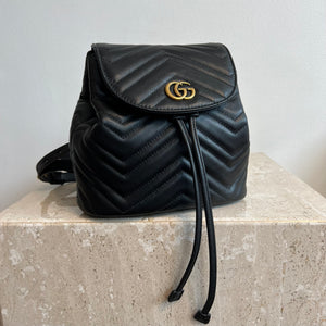 Pre-Owned GUCCI Black Marmont Mini Apollo Backpack