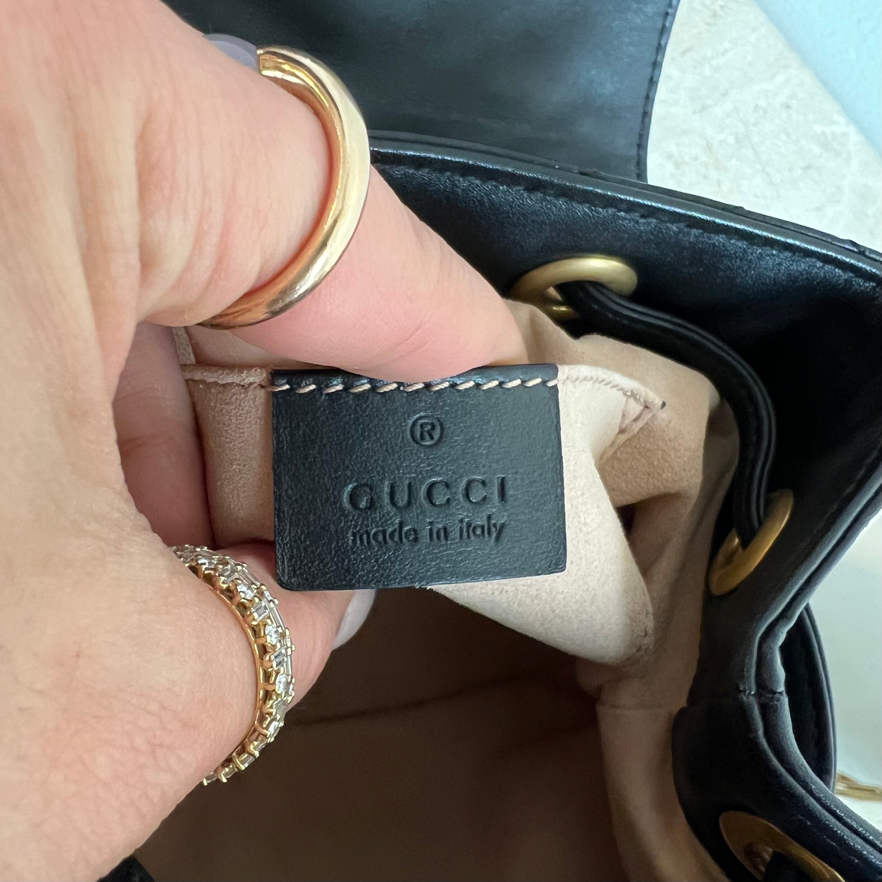 Pre-Owned GUCCI Black Marmont Mini Apollo Backpack