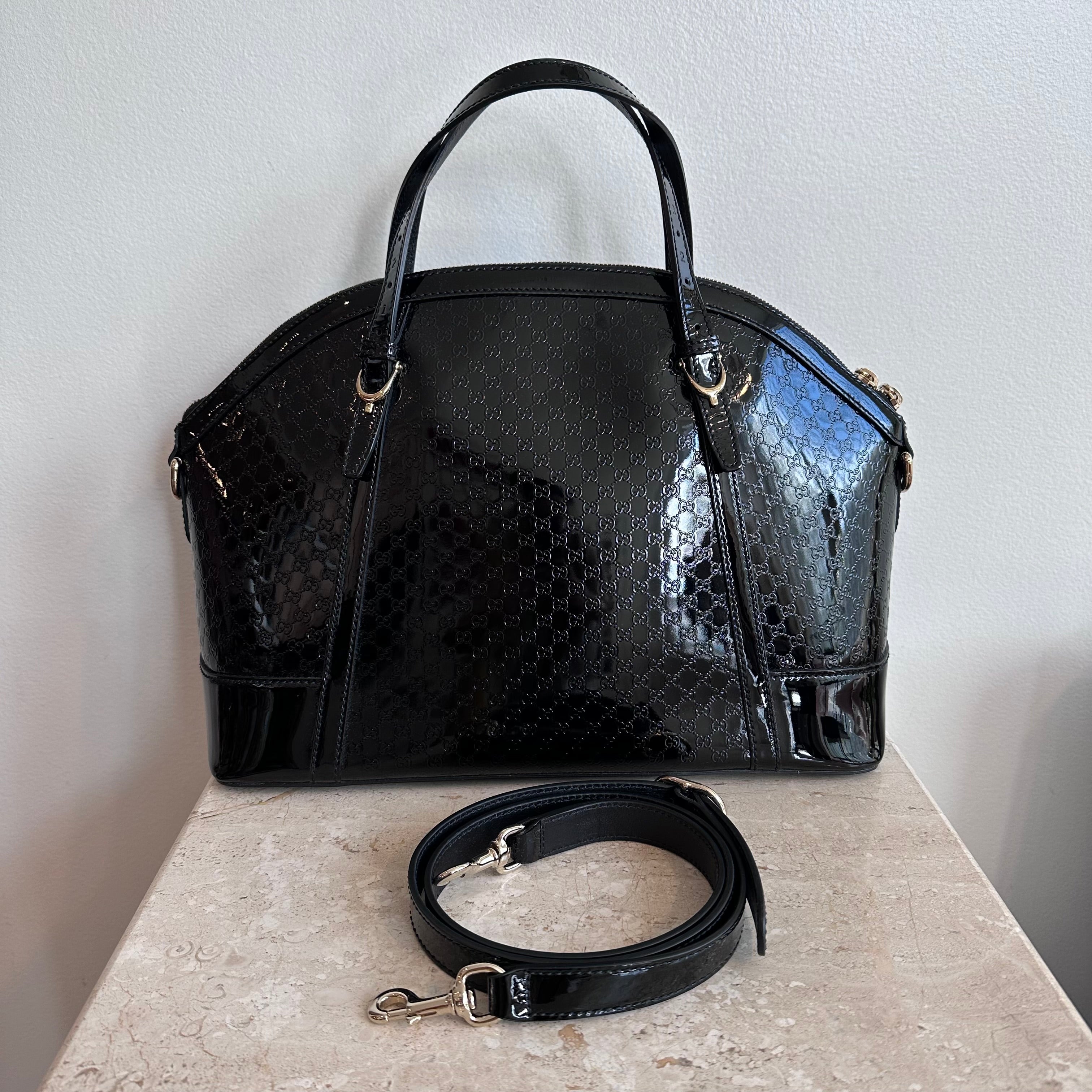 Pre Owned GUCCI Nice Top Handle Microguccissima Patent Bag Valamode
