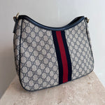 Pre-Owned GUCCI Navy GG Supreme Web Shoulder Bag