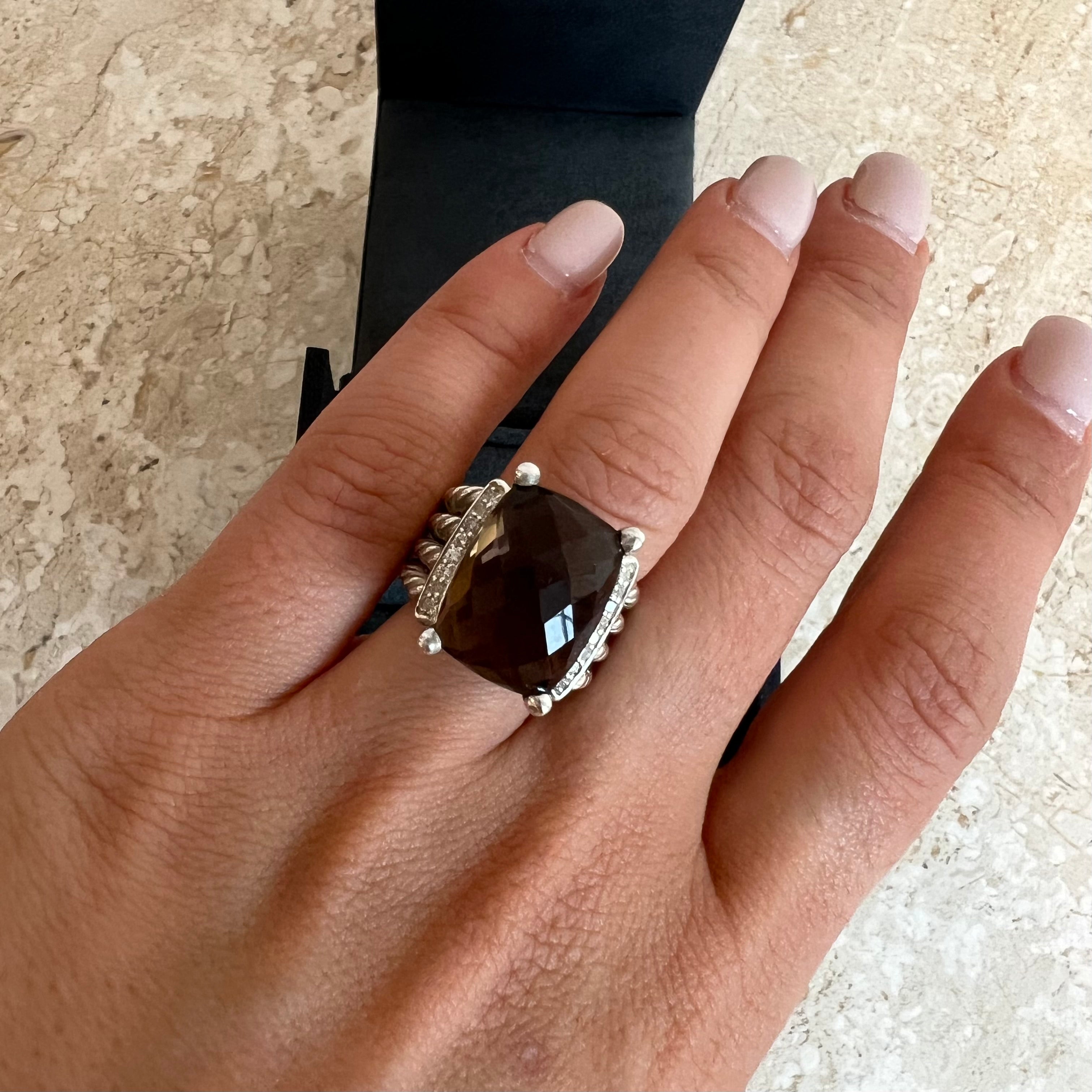 Pre-Owned DAVID YURMAN Smoky Topaz Wheaton Ring - Size 5