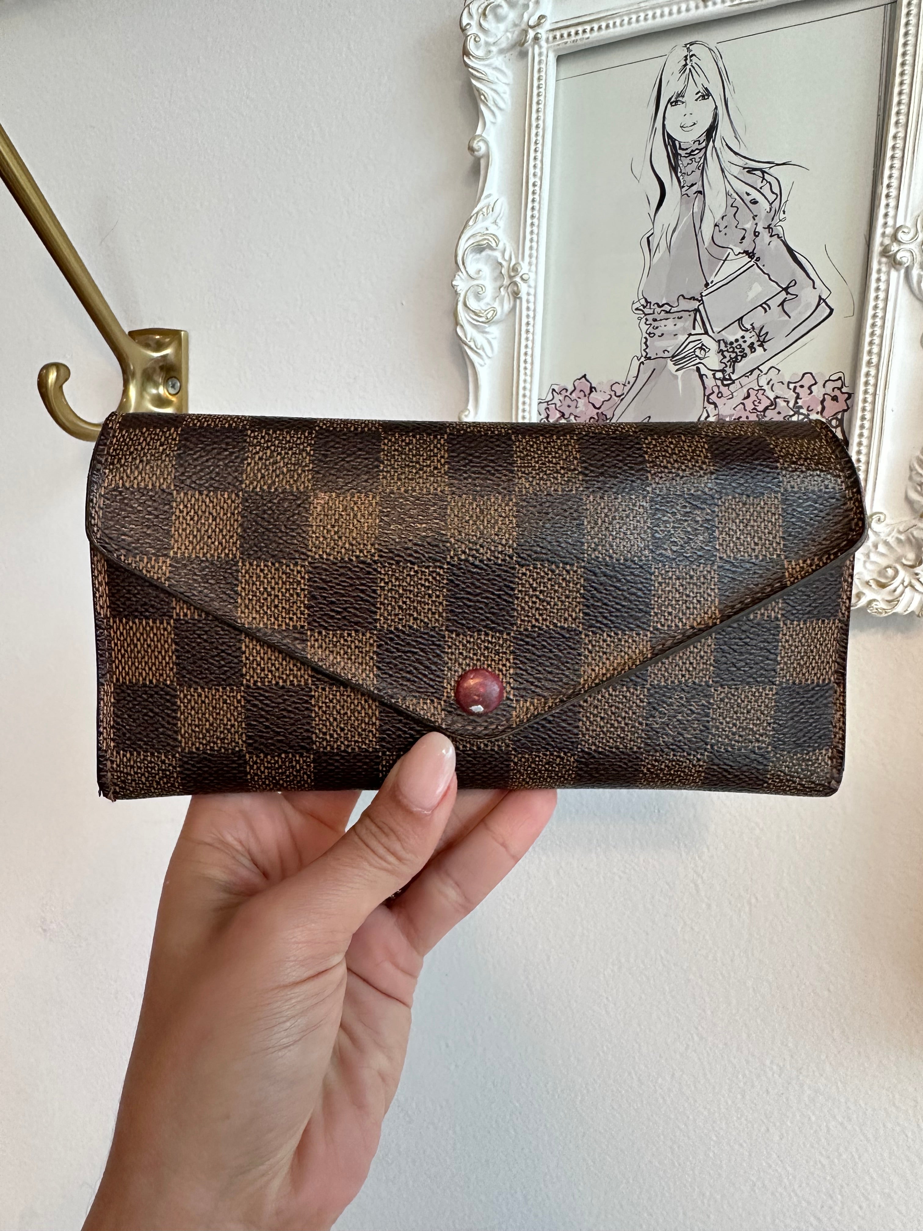 Pre-Owned LOUIS VUITTON Damier Ebene Josephine Wallet