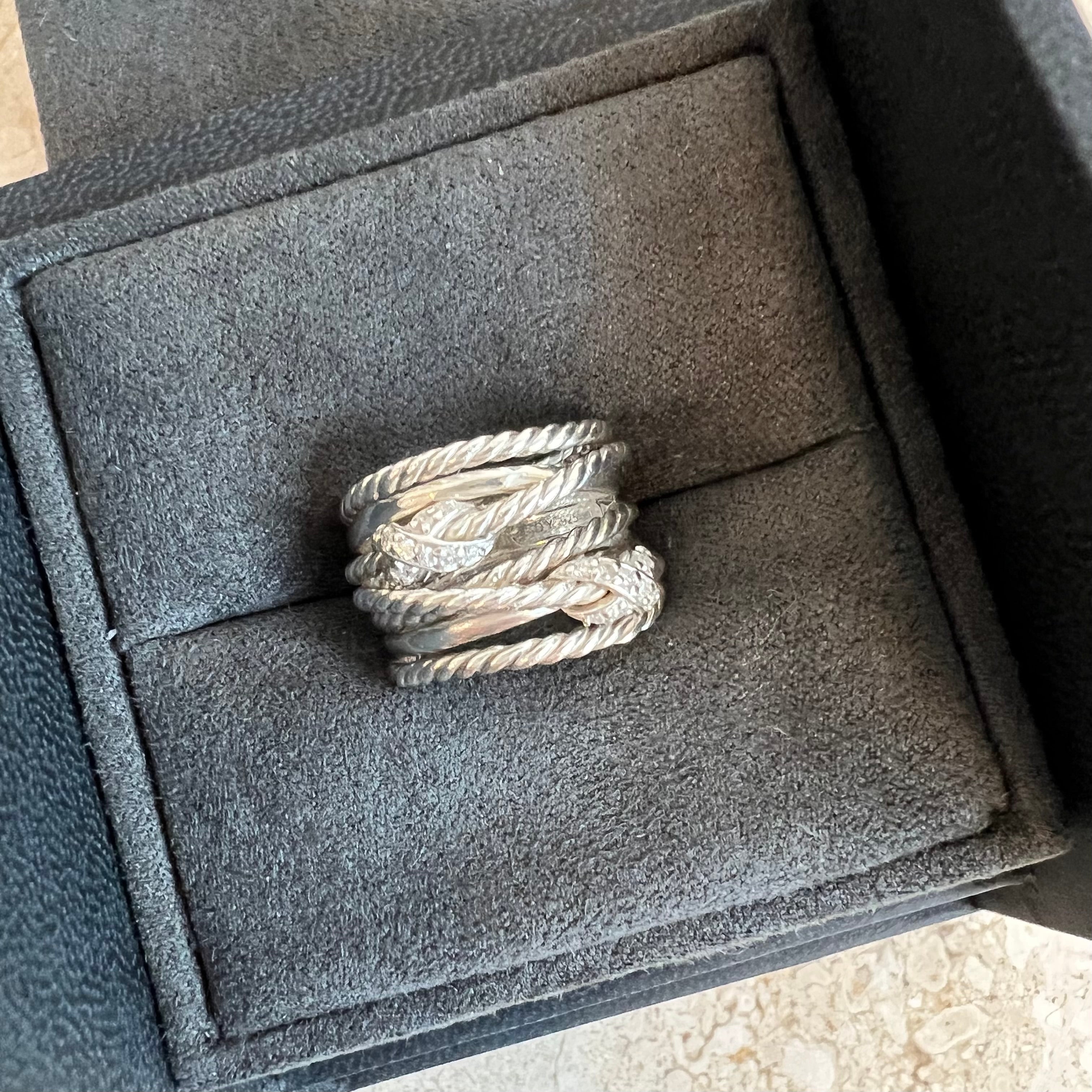 Pre-Owned DAVID YURMAN SS Double X Crossover Ring