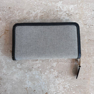 Pre-Owned BURBERRY Black and White Horseferry Print Long Wallet