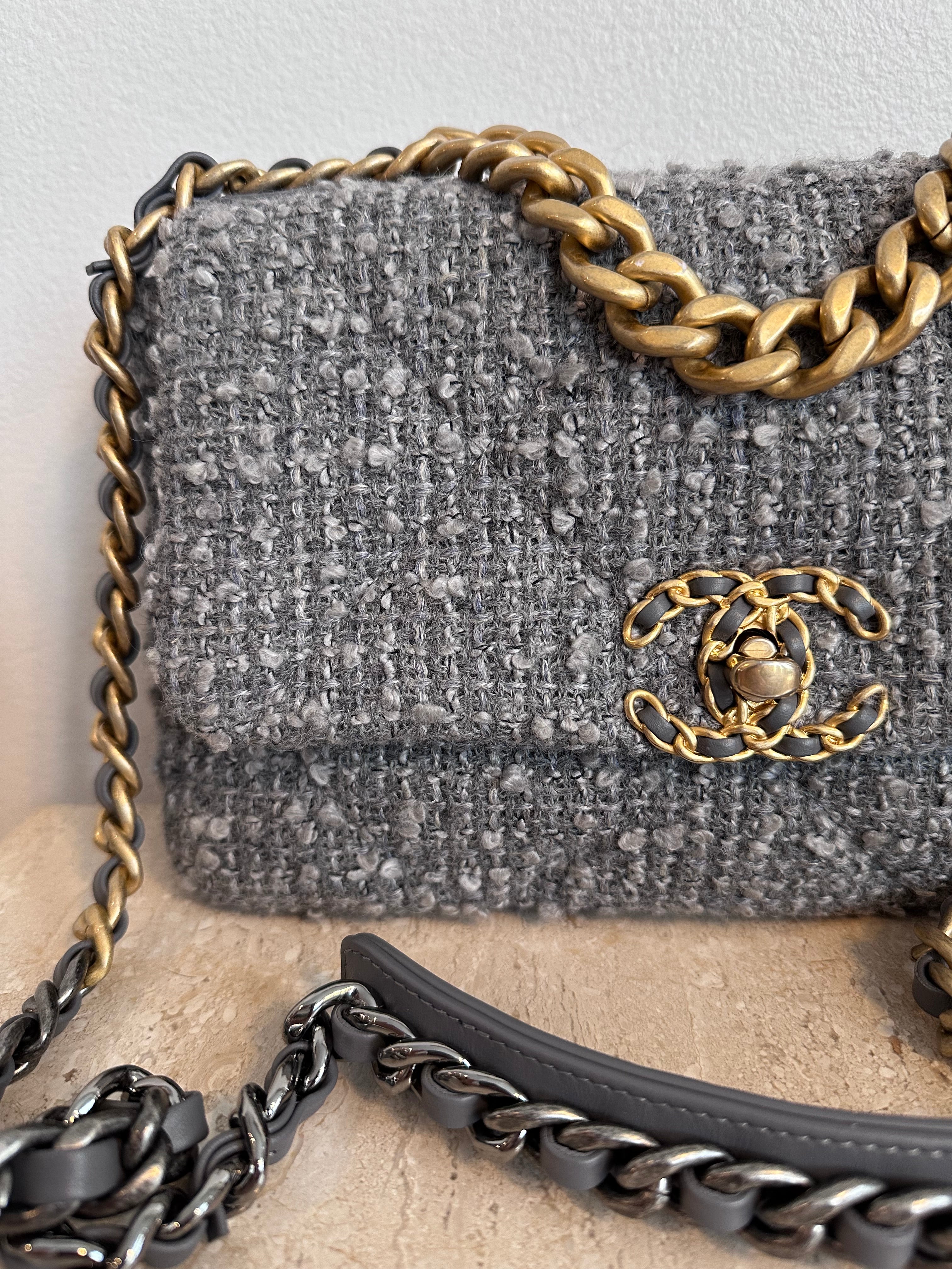 Chanel Purse Chanel 19 Grey Tweed Chanel 19 Bag Tweed 2025