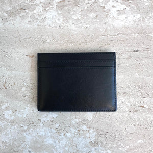 Pre-Owned SAINT LAURENT Black Leather Studded Card Case