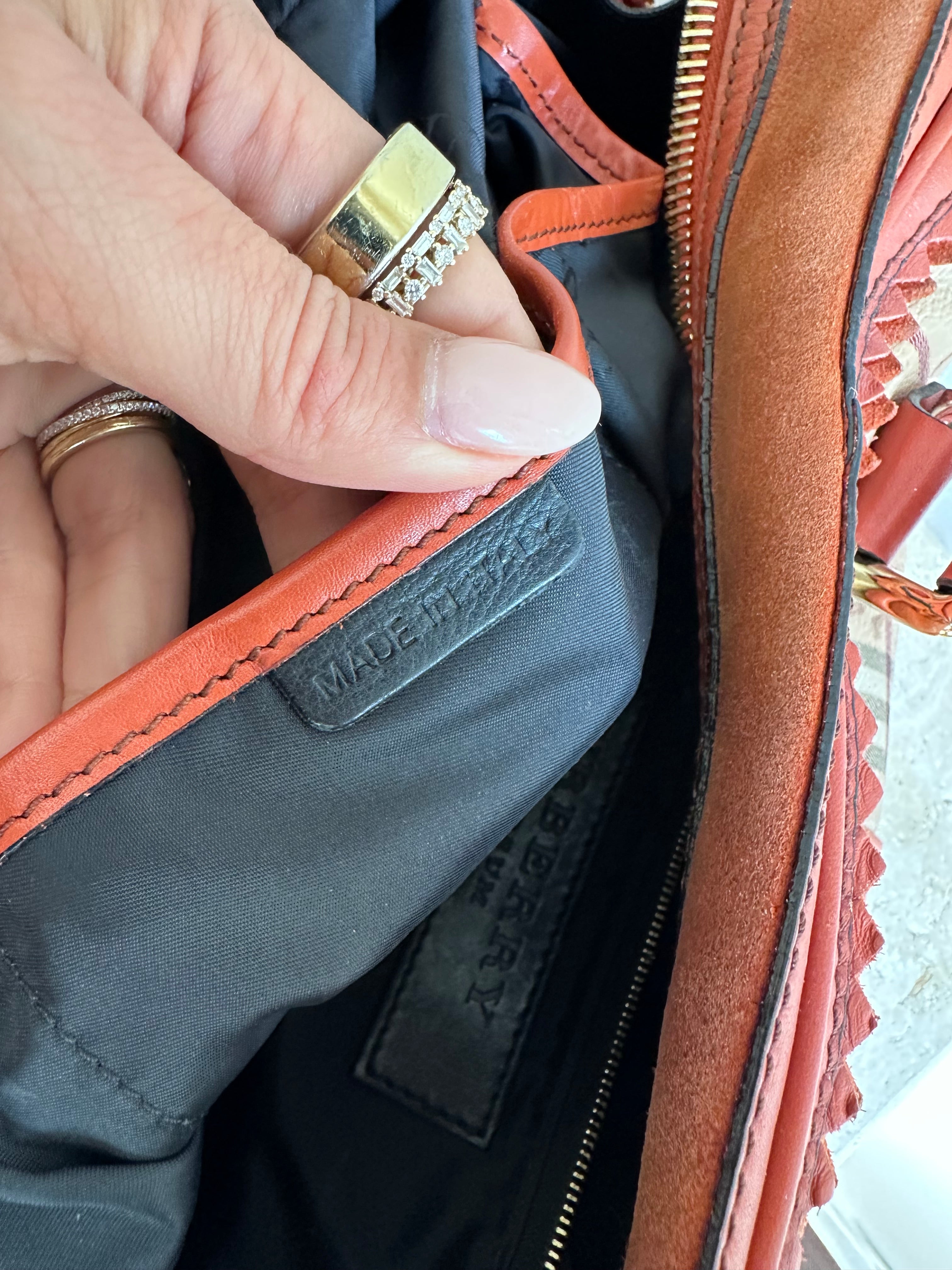 Pre-Owned Burberry Landscape Haymarket Luggage Bowling Bag