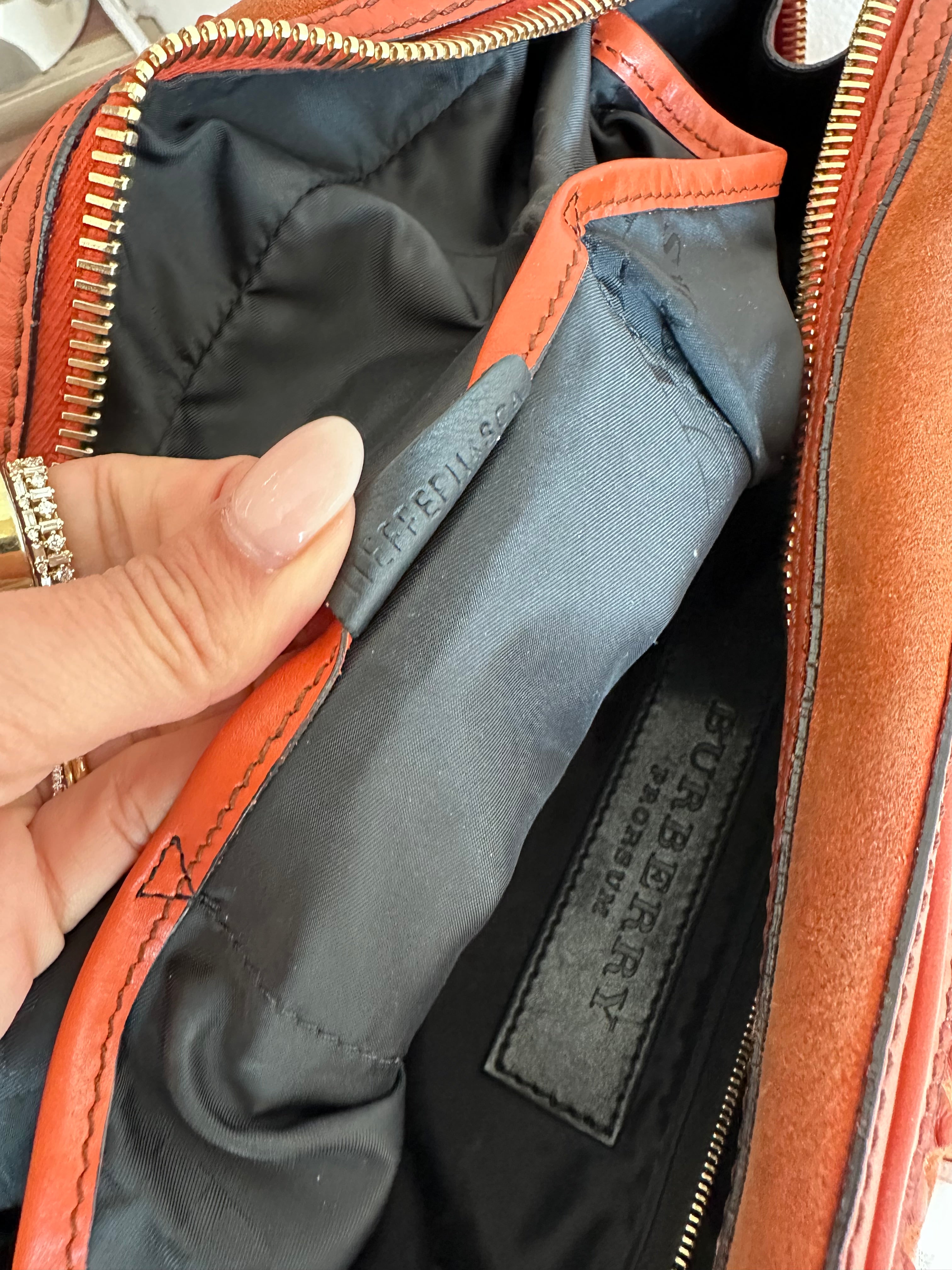 Pre-Owned Burberry Landscape Haymarket Luggage Bowling Bag