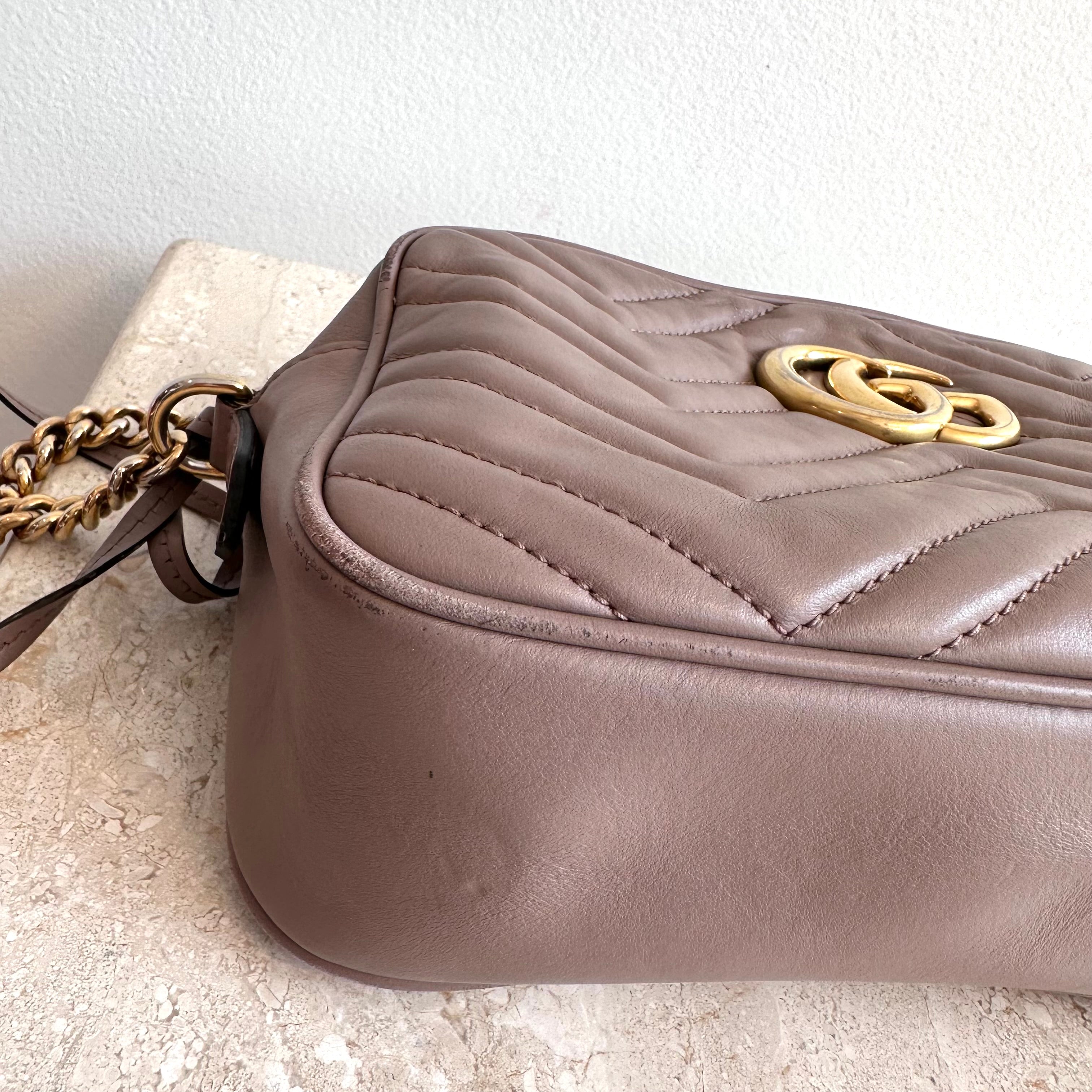 Pre-Owned GUCCI Marmont Dusty Rose Small Shoulder Bag #1