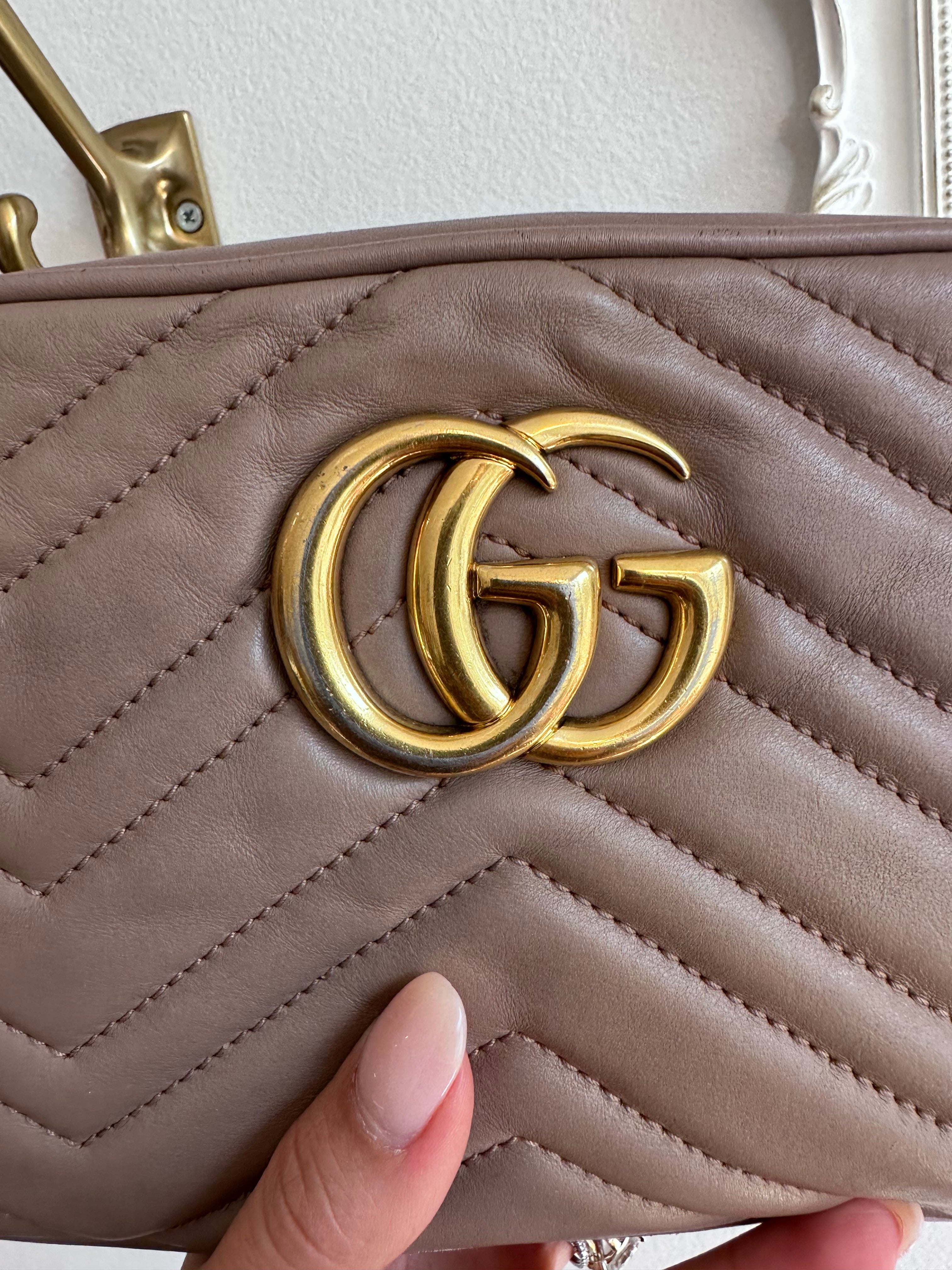 Pre-Owned GUCCI Marmont Dusty Rose Small Shoulder Bag #1