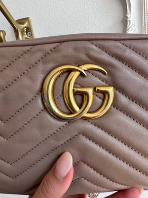 Pre-Owned GUCCI Marmont Dusty Rose Small Shoulder Bag #1