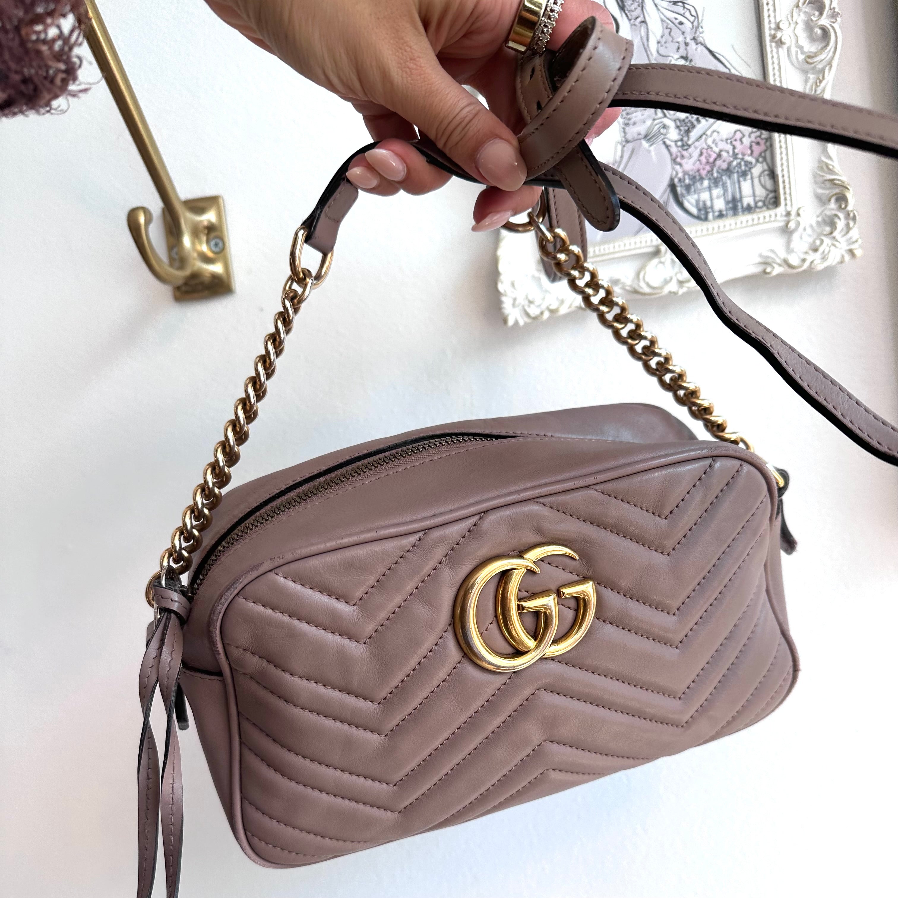 Pre-Owned GUCCI Marmont Dusty Rose Small Shoulder Bag #1