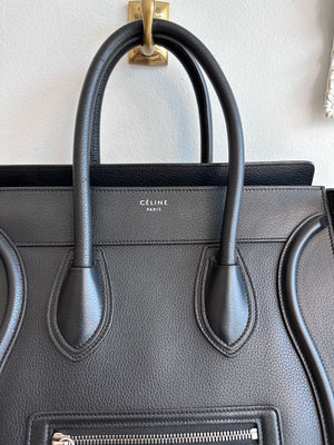 Pre-Owned CELINE Black Leather Phantom Luggage Tote