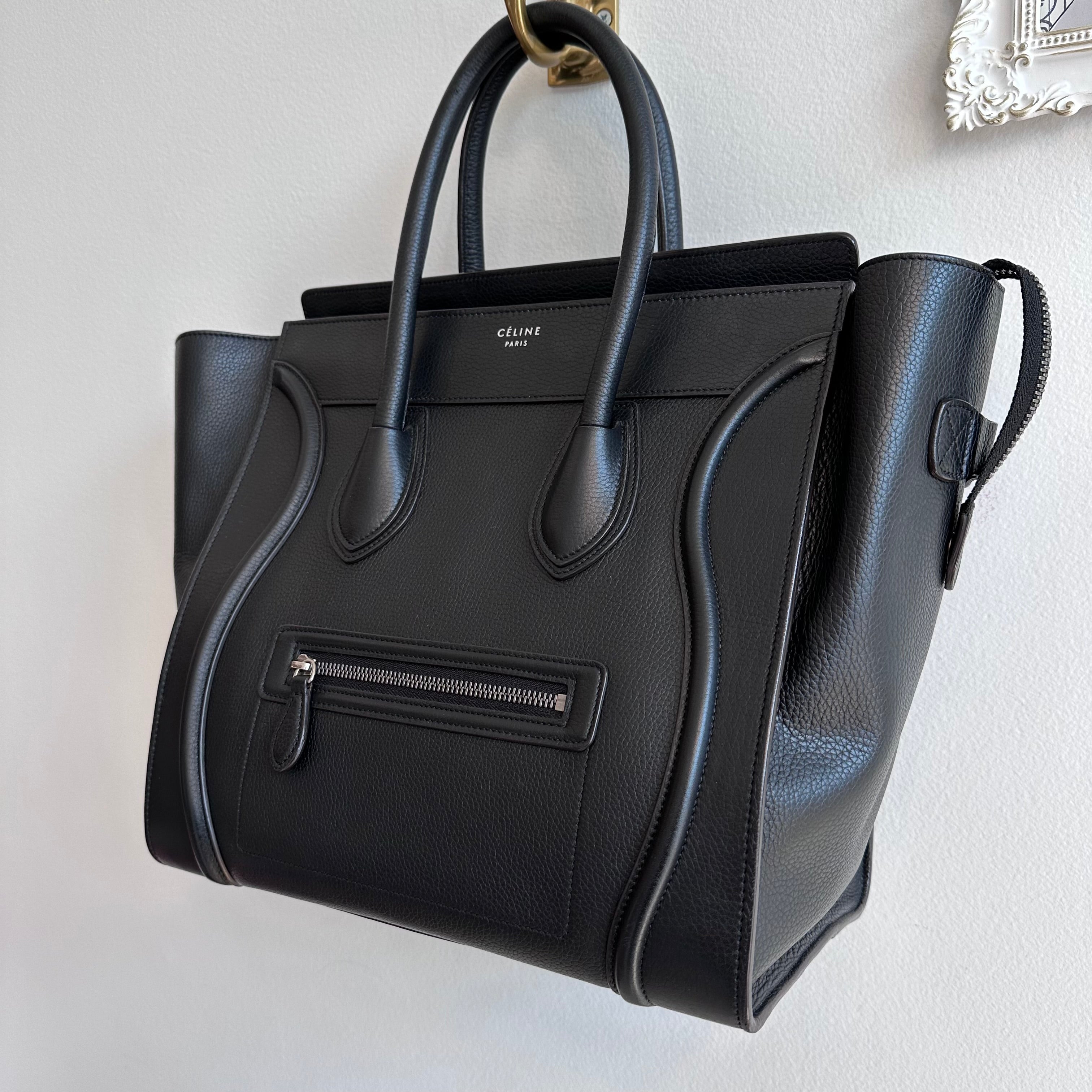 Pre-Owned CELINE Black Leather Phantom Luggage Tote