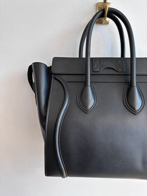 Pre-Owned CELINE Black Leather Phantom Luggage Tote
