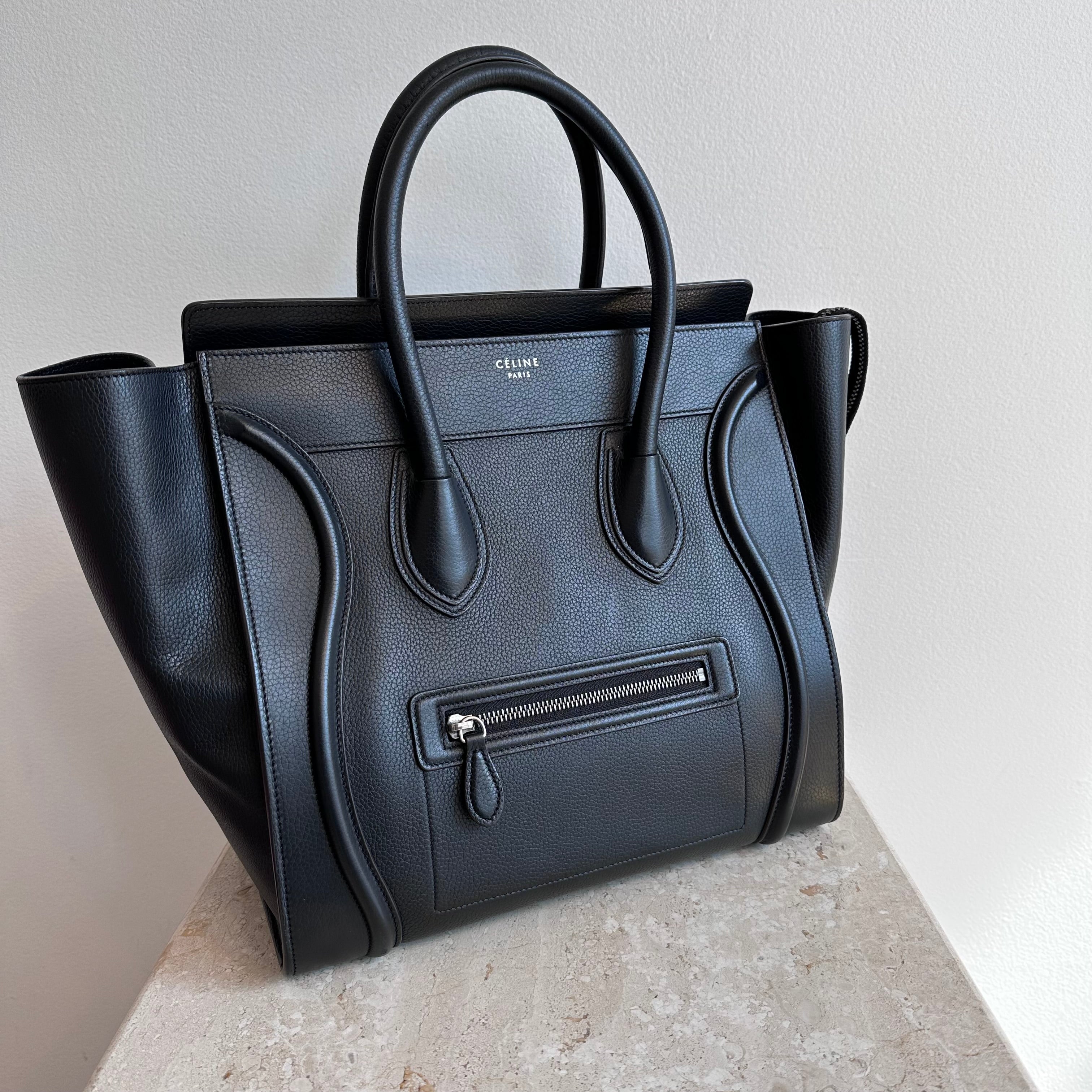 Pre-Owned CELINE Black Leather Phantom Luggage Tote